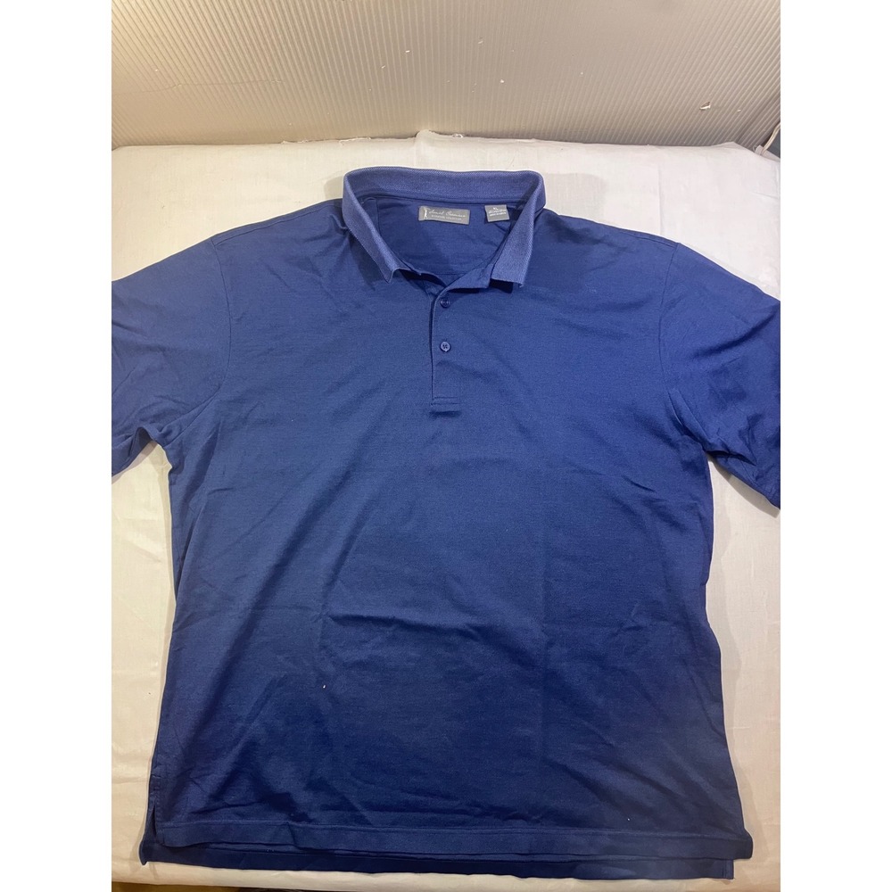 Daniel Cremieux Signature Collection Mens XL Navy Blue Cotton Blend Polo Shirt